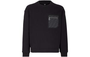 Футболка с длинными рукавами и круглым вырезом FENDI, черная