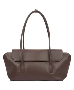 Кожаная сумка через плечо из седельной кожи с длинными ручками. Estro, коричневый