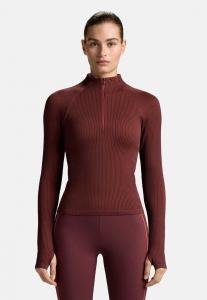 Топ OYSHO LONG-SLEEVED TECHNICAL, Mottled Brown