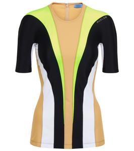 Полосатый топ с логотипом Mugler, Multico Neon Yellow