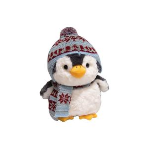 Игрушка пингвин плюшевая шапка со снежинками 20см/28см высота Love of wormwood, серый