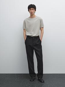 Легкая футболка из 100% хлопка Massimo Dutti, серый