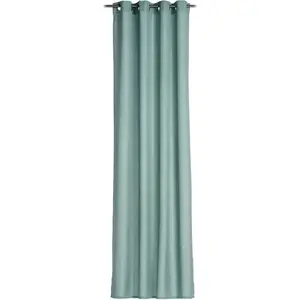 Занавеска Linus Ösenschал, с люверсами, 1 шт., размеры ВxШ: 245x140 см, однотонная, ткань Panamagewebe Gözze, Aquablau