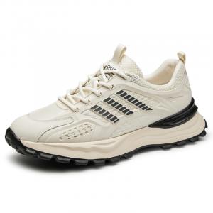 GOG Легкие и дышащие низкие повседневные кроссовки мужские - белые всесезонные, увеличивающие рост на 8 см, цвет White All-Season, Height Increasing 8cm