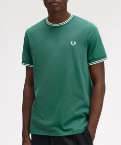 Футболка с двойной отделкой FRED PERRY, зеленый