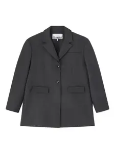 Блейзер на пуговицах Ganni, серый