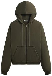 Укороченная флисовая толстовка Kith Lofty Fleece Cropped Braxton Hoodie, зеленый