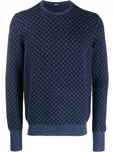 Кашемировый свитер с круглым вырезом Drumohr, синий