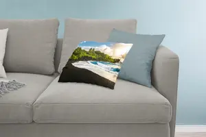 Декоративная подушка MuchoWow Диванная подушка Декоративная подушка для гостиной 60x40 см Черный песчаный пляж на Гавайях - Подушка - Подушка с фотографией