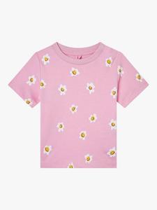 Детская футболка из хлопчатобумажного джерси в цветочек Stella McCartney Kids, розовый