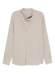 Рубашка с высоким воротником и длинными рукавами Rick Owens, нейтральный