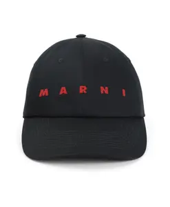 Черная бейсболка с красным логотипом Marni, черный