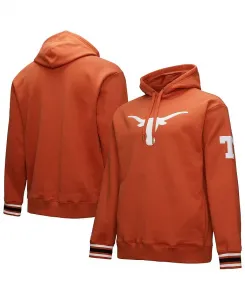Мужской флисовый худи с вышивкой Texas Longhorns в цвете Texas Orange Mitchell & Ness