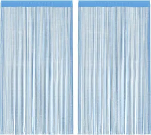 Шторы-нити , 2 шт., светло-голубые, 100x250 см vidaXL