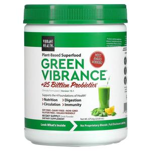 Vibrant Health Green Vibrance +25 млрд пробиотиков версия 18.0 25,04 унций (709,8 г)