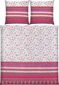 Постельное белье розовое белое 1x 200x200 см + 2x 80x80 см Erwin Müller