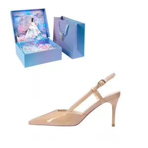 WUGUNIANG Тонкие каблуки на шпильке для женщин - нюд[Трехмерная коробка с крыльями бабочки], цвет Nude[Butterfly Wing Dimension 3D Box]