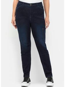 Джинсы sheego, темно-синий деним