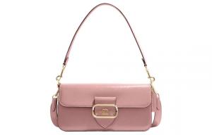 Кожаная сумка через плечо Morgan из лаковой кожи для женщин розовая COACH