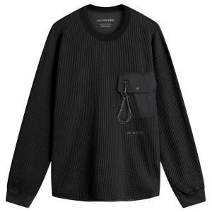 Футболка с длинным рукавом и вафельным рисунком And Wander, черный