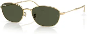 Солнцезащитные очки Ray-Ban RB3749 овальной формы для женщин + комплект с аксессуарами, Arista Gold/G-15 Green