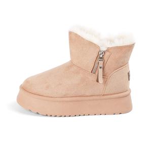 Утепленные противоскользящие сапоги-ботфорты для женщин с эффектом увеличения роста HUANQIU, camel