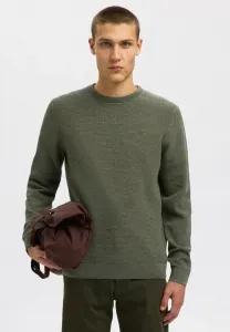 Джемпер с круглым вырезом от slhross structure Selected, Deep Forestdetail Vetiver Twist