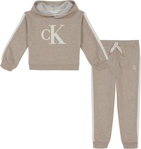 Комплект из 2-х флисовых брюк Calvin Klein для девочек, Khaki Heather/Egret
