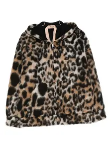 Пальто с капюшоном и леопардовым принтом Nº21, черный