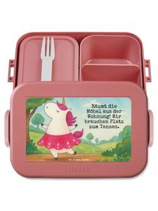 Mr. & Mrs. Panda Контейнер для хранения продуктов с изображением балерины-единорога и    пастельно-красного цвета