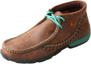 Женские мокасины для вождения Twisted X Original Chukka, Bomber & Turquoise Side Sitching