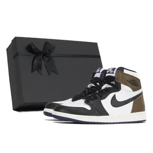 Jordan Air 1 Tornado нескользящие износостойкие высокие винтажные баскетбольные кроссовки мужские dark brown