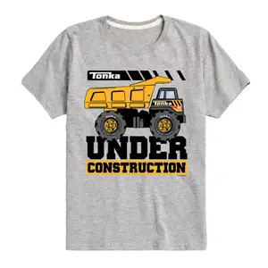 Футболка с рисунком для мальчиков 8-20 лет на тему строительства Tonka, цвет heathre gray