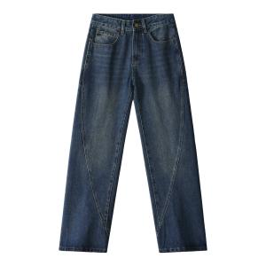 Джинсы унисекс, брюки прямого кроя средней жесткости Fuerza, темный синий