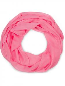 StyleBREAKER Шелковый однотонный шарф-петля розового цвета