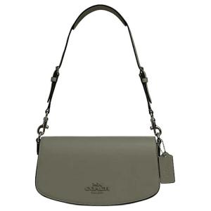 COACH Кожаная сумка через плечо среднего размера армейского зеленого цвета