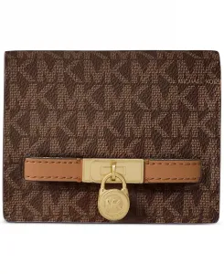 Компактный кошелек Hamilton Logo Michael Kors, коричневый/бежевый