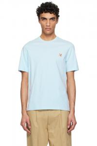 Футболка с вышивкой лисьей головы Regular Maison Kitsuné, синий