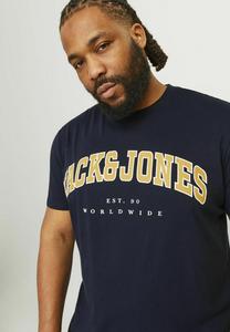 Футболка с принтом PLUS SIZE LOGO Jack & Jones, темно-синий