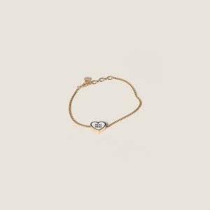 Металлический браслет MIU MIU, золотой/белый