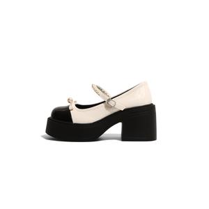 Туфли Mary Jane на массивном каблуке 7,5 см женские Medd, Ecru