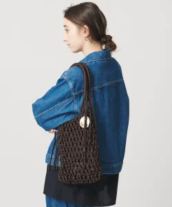 Сумка-шоппер из вельветовой сетки United Arrows, цвет Dk Brown