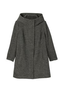 Пальто с большим капюшоном, А-силуэта, с содержанием шерсти sheego, черный