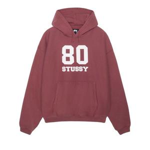 Худи Stussy 80 Relaxed Hoodie Maroon, красный