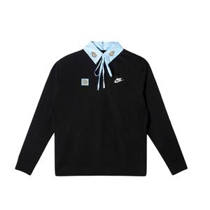 Nike Мужские толстовки с черными лацканами, средней длины