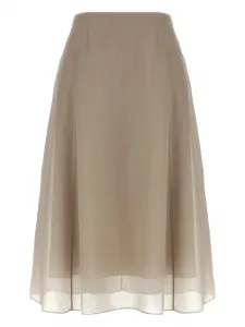 Полупрозрачная юбка-клеш Brunello Cucinelli, нейтральный