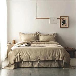 YUSIWOAL Комплект постельного белья из хлопка и льна с шелковистой текстурой