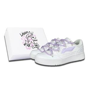 LINING Женские белые низкие противоскользящие износостойкие скейтерские кроссовки Tianji