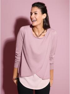 Свитер с круглым вырезом розового цвета creation L