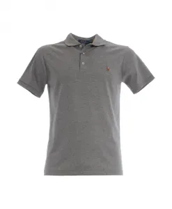 Вязаная рубашка-поло с коротким рукавом Polo Ralph Lauren, серый